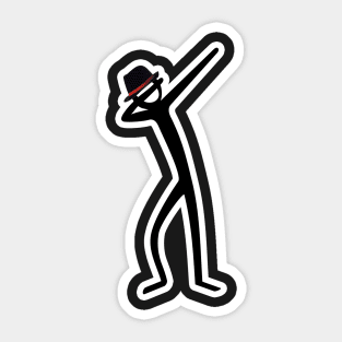 Dabbing Stick Figure - Gangster Hat Sticker